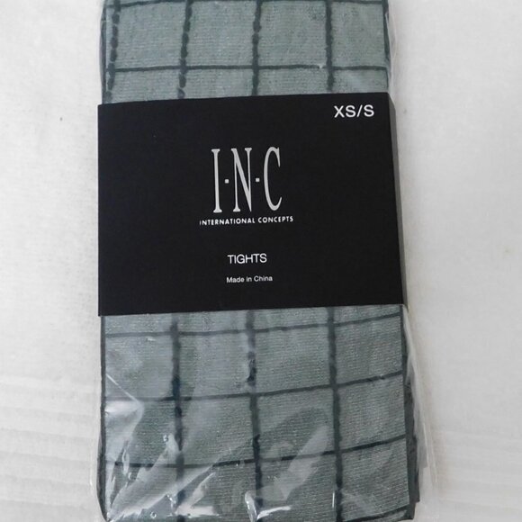 L355 Inc Green Windowpane Tights - XS/S - Picture 1 of 1